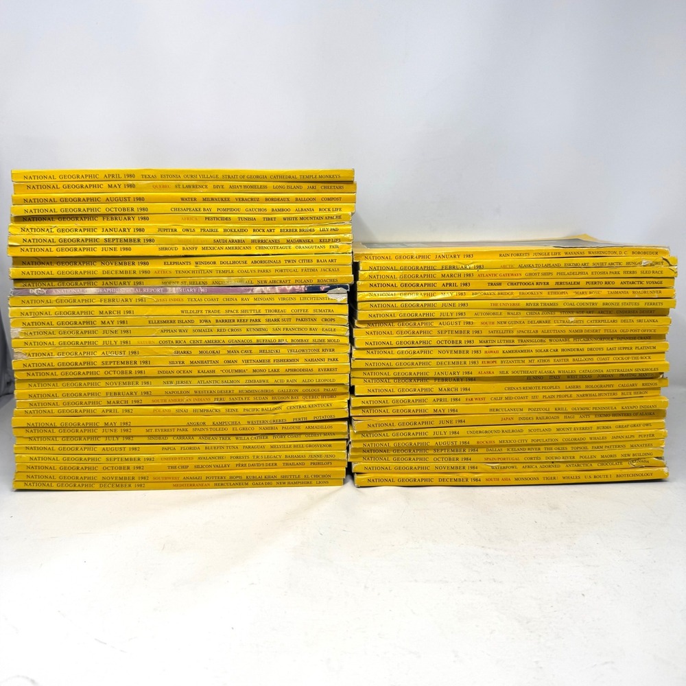 Vintage National Geographic Magazine Lot 1980-1984 56 Issues